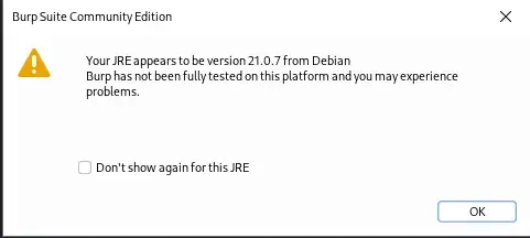 BurpSuite-JRE-warning